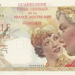 Pas Cher Billet Guadeloupe 1000 Francs Union Française - Type 1946 Spécimen O.000