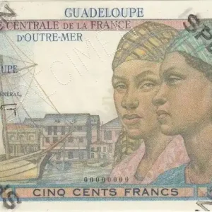 Expédition Rapide Billet Guadeloupe 500 Francs Pointe-À-Pitre - 1946 Spécimen O.000