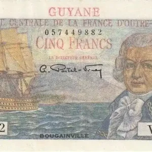 Billet Guyane Française 5 Francs Bougainville - 1946 Série W.23 Nouvelle Collection
