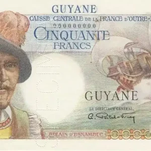 Billet Guyane Française 50 Francs Belain d'Esnambuc - 1946 Spécimen Meilleure Qualité