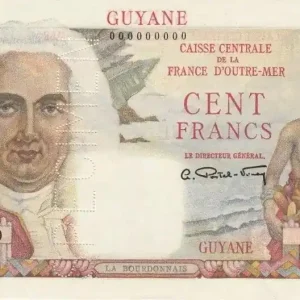 Nouvelle Collection Billet Guyane Française 100 Francs La Bourdonnais - 1946 Spécimen - Série O.0