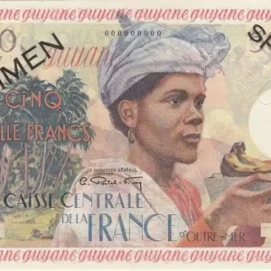 Dernière Chance Billet Guyane Française 5000 Francs Antillaise - 1955 Spécimen