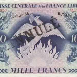 Meilleure Qualité Billet Guyane Française 1000 Francs Phenix - Annulé - 1941 Série TA174535