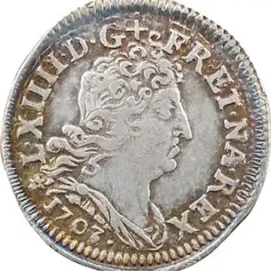 Dernier Modèle Louis XIV, cinq sols aux insignes, 1703 Strasbourg