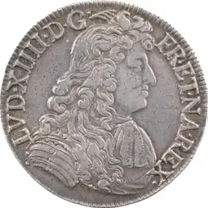 Achetez Aujourd’hui Louis XIV, écu à la cravate, 2e émission par F. Warin, 1681 Bayonne