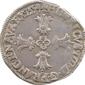 Vente Directe Henri IV, huitième d’écu, croix feuillue de face, 1594 Bayonne