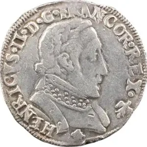 François II (au nom d’Henri II), teston au buste lauré, 2e type, 1559 Bayonne Nouvelle Collection
