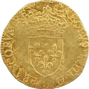 Charles IX, demi-écu d’or au soleil, 1572 Rouen Commande En Gros