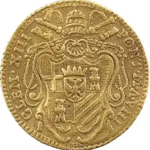 Offre Exclusive Vatican, Clément XIII, sequin d’or, 1766 Rome