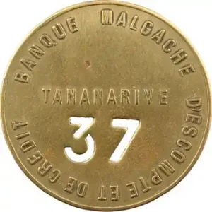 Solde Madagascar, Tananarive, plaque de commissionnaire à la Banque malgache d’escompte et de crédit, s.d