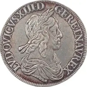 Louis XIII, écu d’argent, 3e type (2e poinçon), 1642 Paris (point) Seulement Aujourd’hui