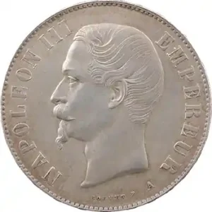 Meilleur Choix Second Empire, 5 francs tête nue, 1854 Paris