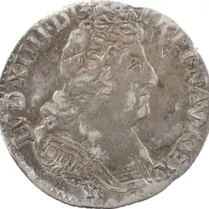 Louis XIV, vingtième d’écu aux trois couronnes, 1710 Lyon Commander Maintenant