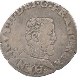 Henri II, demi-teston à la tête nue 5e type, 1555 Toulouse Soldes