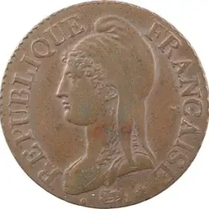 Vente Flash Directoire, cinq centimes Dupré, An 8 Strasbourg