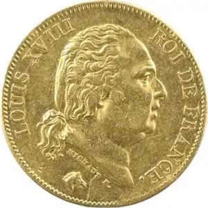 Louis XVIII, 40 francs, 1817 Paris Achat Immédiat
