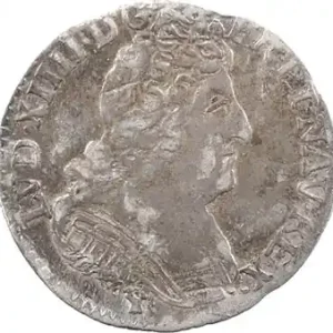 Louis XIV, vingtième d’écu aux trois couronnes, 1710 Lyon Satisfait Ou Remboursé