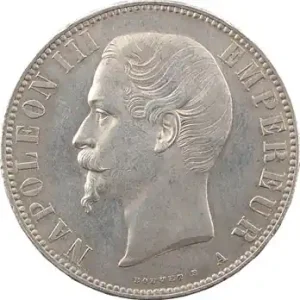 Second Empire, 5 francs tête nue, 1855 Paris Jusqu’à Épuisement Des Stocks