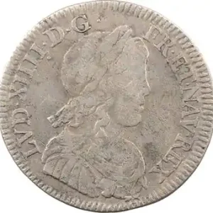 Louis XIV, quart d’écu à la mèche longue, 1648 Paris Exclusif