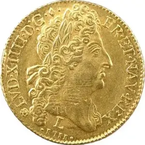 Expédition Rapide Louis XIV, double louis d’or au soleil, 1711 Bayonne