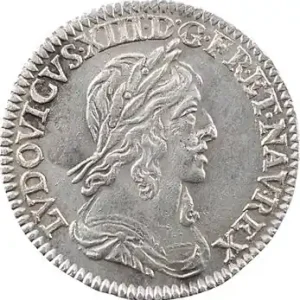 Louis XIII, douzième d’écu d’argent, 3e type (2e poinçon), 1643 Paris (point) Premium