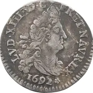 Louis XIV, quadruple sol aux deux L, 1692/1 Toulouse Gros Lot