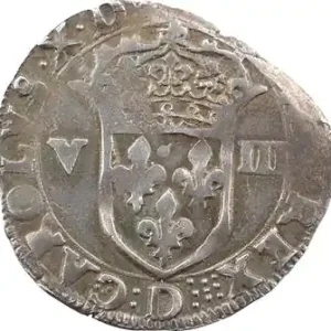 Charles X, huitième d’écu, écu de face, 1593 Lyon Promotion Saisonnière