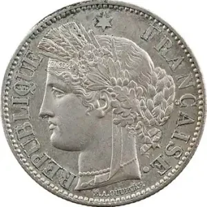 Super Prix Gvt de Défense nationale, 2 francs Cérès, petit A, 1870 Paris