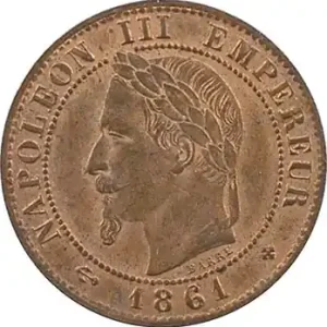 Bon Plan Second Empire, un centime tête laurée, 1861 Strasbourg