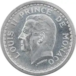 Tendance Monaco, Louis II, essai de 1 franc en aluminium, s.d. (1943)
