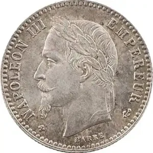 Second Empire, 50 centimes tête laurée, 1866 Strasbourg Vente Flash