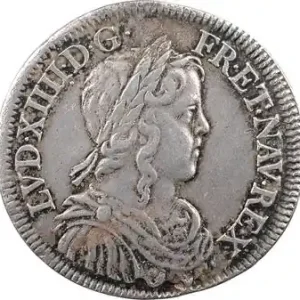 Louis XIV, demi-écu à la mèche longue, 1648 Paris Affaire À Saisir