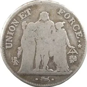 Commander Vite Consulat, 5 francs Union et Force, An 10 Bayonne