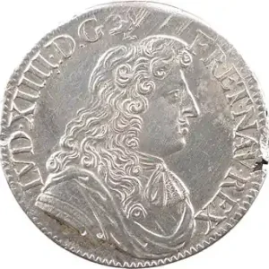 Louis XIV, demi-écu à la cravate, 1ère émission, 1674 Paris Commande En Gros