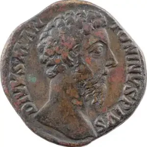 Divin Marc Aurèle, sesterce, Rome, 180 (consécration de Commode) Dernier Modèle