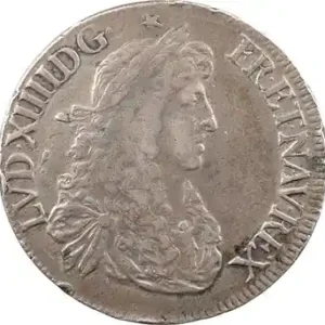 Louis XIV, écu au buste juvénile, 2e effigie, 1665 Rennes Satisfait Ou Remboursé