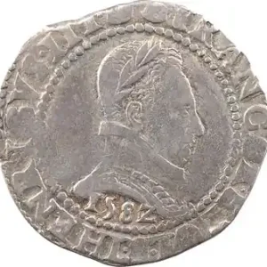 Offre Spéciale Henri III, franc au col plat, 158Z (1582) Bayonne