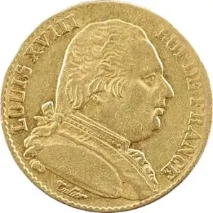 Louis XVIII, 20 francs buste habillé, 1815 Rouen Livraison Express