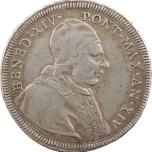 Top Vente Vatican, Benoît XIV, demi-piastre, 1754, AN XIV, Rome