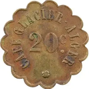 Algérie, Alger, Café-Glacier, 20 centimes, s.d Original