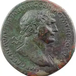 Réduction Trajan, sesterce, Rome, 107