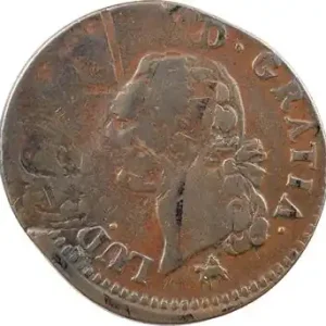 Promotion Louis XVI, sol de bronze, frappe incuse partielle, 1791, 2d semestre, Rouen