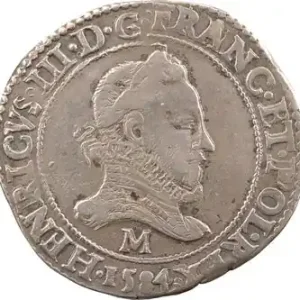 Henri III, franc au col fraisé, 1584 Toulouse Édition Limitée