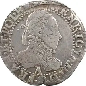 Henri III, demi-franc au col gaufré, 1587 Paris Tendance