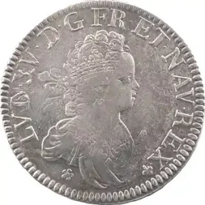 Louis XV, écu dit Vertugadin, 1715 Paris Garantie Incluse