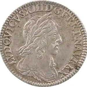 Promotion Saisonnière Louis XIII, douzième d’écu d’argent, 3e type (2e poinçon), 1642 Paris (point)