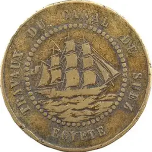 Livraison Gratuite Suez (canal de), 1 franc Borel, Lavalley et Compagnie, 1865