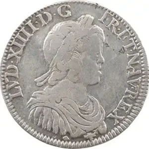 Louis XIV, demi-écu à la mèche courte, 1652/44 Lyon Premium