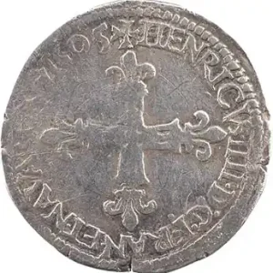 Commander Maintenant Henri IV, huitième d’écu, croix fleurdelisée de face, 1605 Rouen