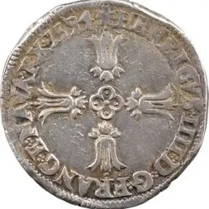 Commander Maintenant Henri IV, quart d’écu, croix feuillue de face, 1594 Bayonne